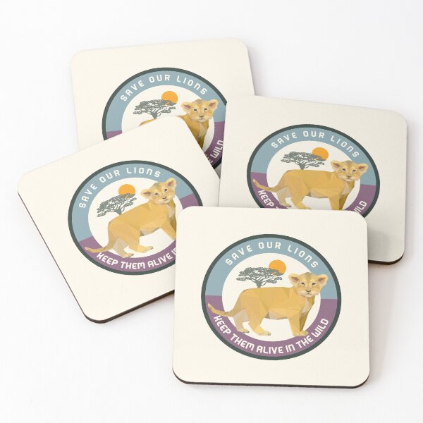 Item preview, save the lions - keep them alive in the wild - lion conservation designed and sold by foreco design.