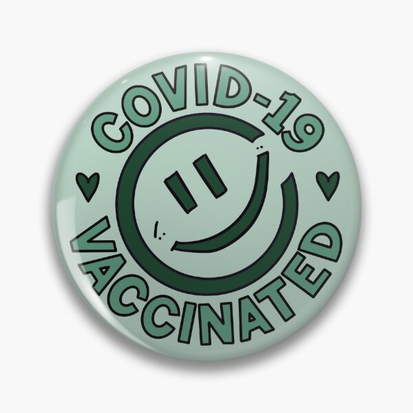 Smiley and Vaccinated (Green) Pin