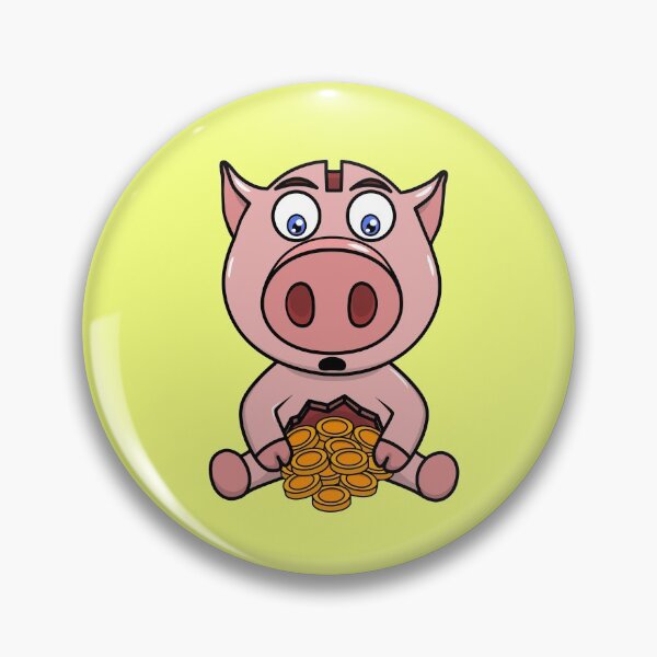 Item preview, Funny broken pig piggy bank with coins designed and sold by AlKap.