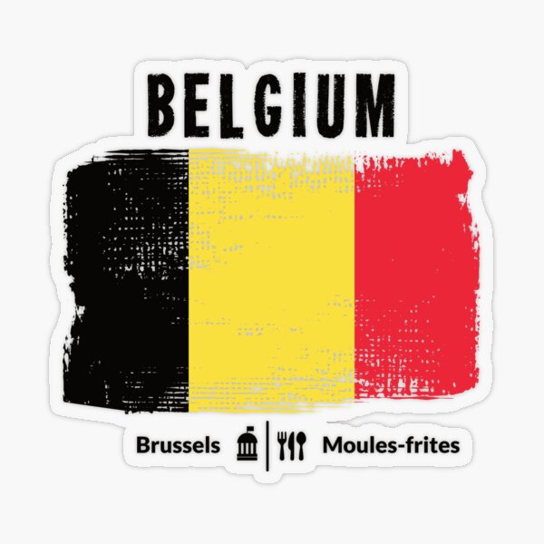Belgium flag, flags of the world - travel map Transparent Sticker