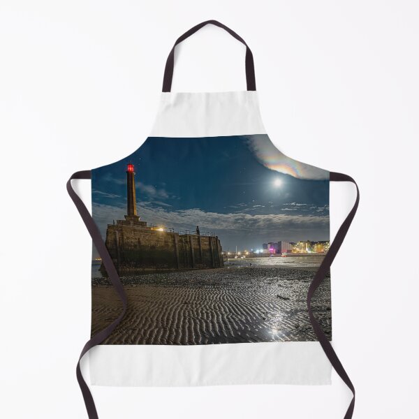 Item preview, Margate Harbour and Pier at night under moonlight, partial halo designed and sold by rogerstanger.
