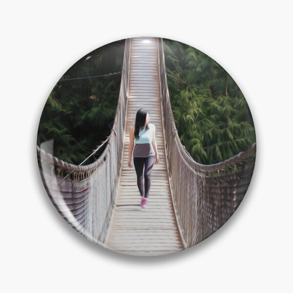 Item preview, Woman Bridge Hiking Walking Forest Trees  designed and sold by DanielCarvalho2.
