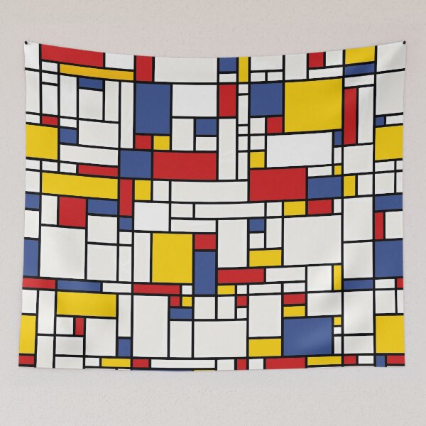 Item preview, Piet Mondrian Abstract Pop Art 1960s Red Blue Yellow Rectangles designed and sold by Draculaura2009.