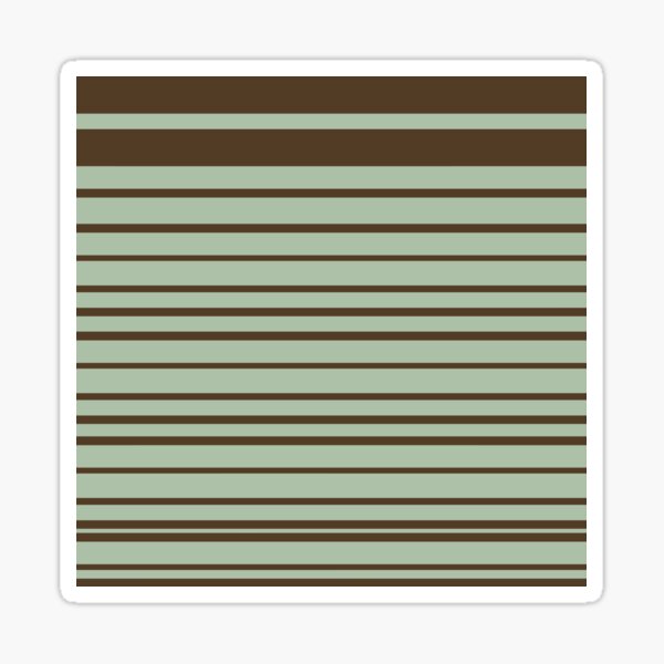 Mint Green Brown Striped art homedecor Pegatina