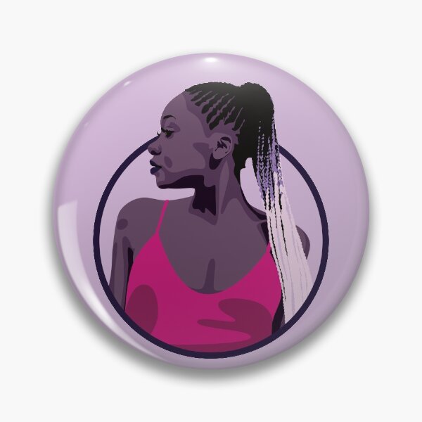 Aperçu de l'œuvre Femme noire avec des tresses | Nova - Rose et violet créée et vendue par ladyfacecreates.