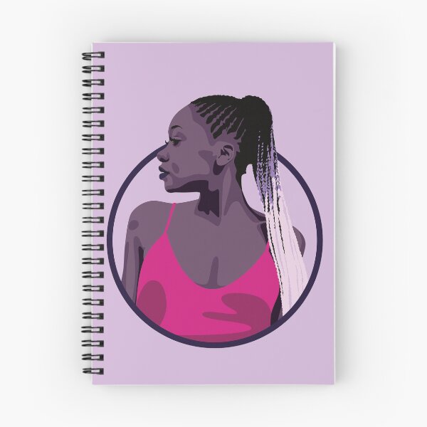 Item preview, Black Woman with Braids | Nova - Pink & Purple designed and sold by ladyfacecreates.