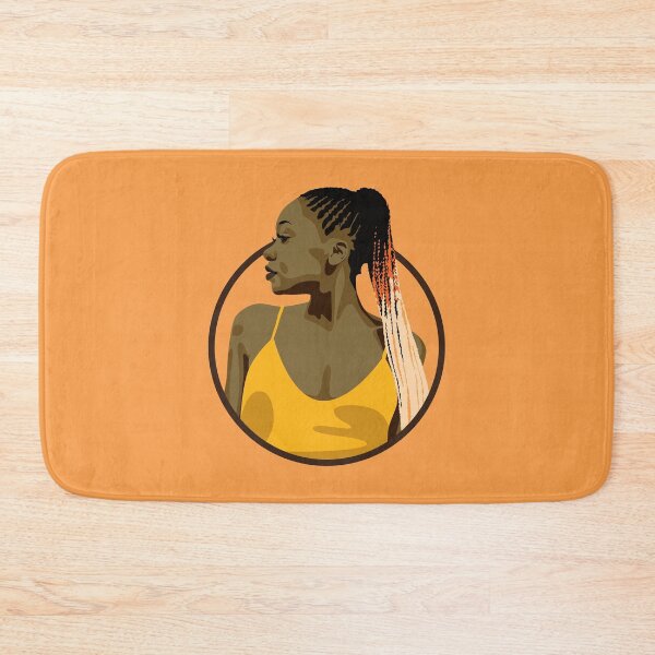 Item preview, Black Woman with Braids | Nova - Yellow & Orange designed and sold by ladyfacecreates.