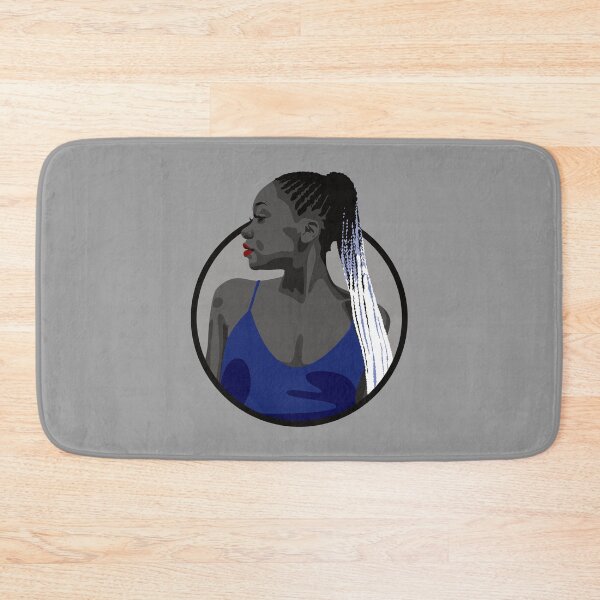Item preview, Black Woman with Braids | Nova - Blue & Grey designed and sold by ladyfacecreates.