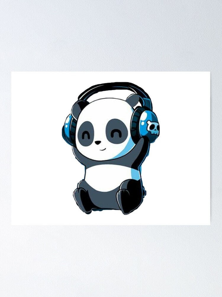 Cute Panda Wearing Headphones