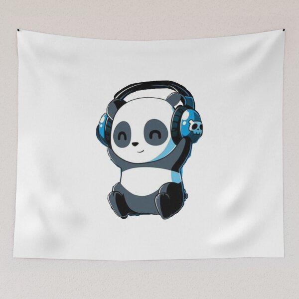 Item preview, Cute Panda Wearing Headphones designed and sold by preety00.