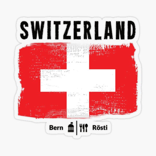 Switzerland flag, flags of the world - travel map Transparent Sticker