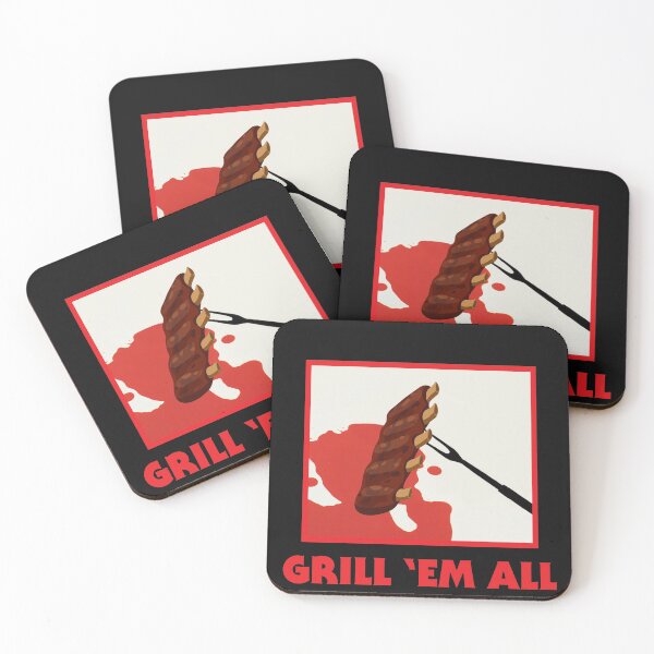 Item preview, Barbecue Grilling - Grill 'em all! - Smoking BBQ Pitmaster ribs steak brisket meat roast designed and sold by Wagesofsin.