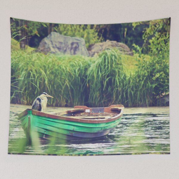 Item preview, Heron Bird Boat Water Lake Nature  designed and sold by DanielCarvalho2.