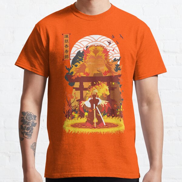 Imprimé minimaliste Kyojuro Rengoku T-shirt classique