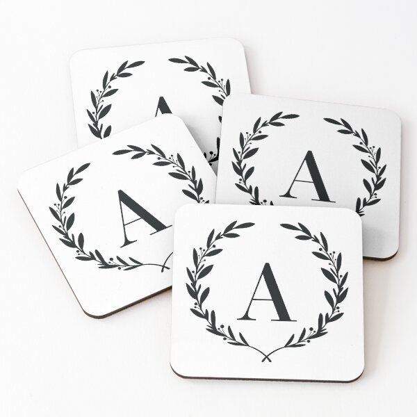 Item preview, Letter A, Laurel wreath monogram A, Initial A, Laurel frame with letter A designed and sold by KateBilous.