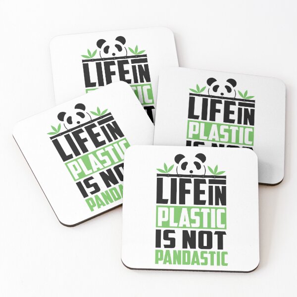 Item preview, Life in Plastic Is Not Fantastic | Panda pun designed and sold by Petra Becker.
