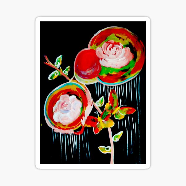 Roses in Black_ oct2016 (6) Sticker