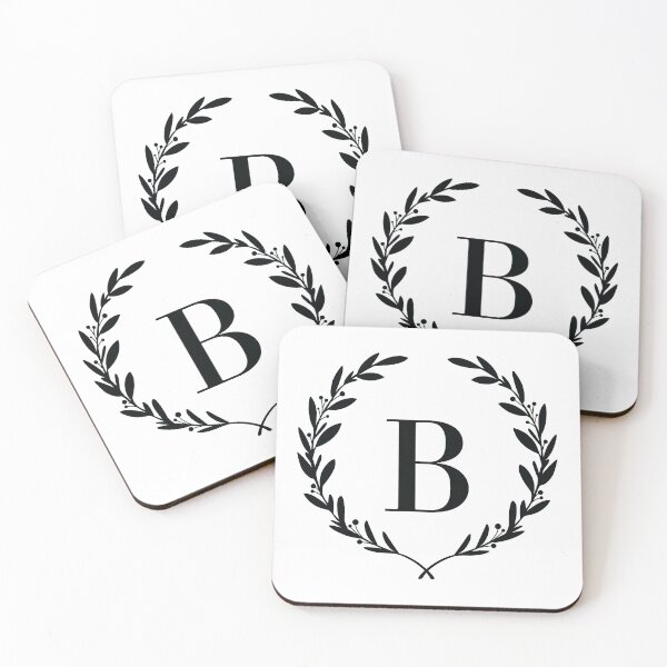 Item preview, Letter B, Laurel wreath monogram B, Initial B, Laurel frame with letter B designed and sold by KateBilous.