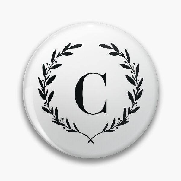 Item preview, Letter C, Laurel wreath monogram C, Initial C, Laurel frame with letter C designed and sold by KateBilous.