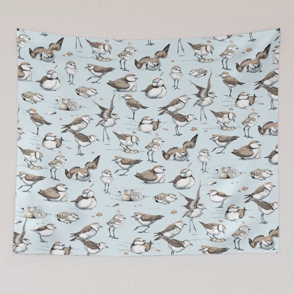 Item preview, Plover family - Blue back ground designed and sold by Maudeux.