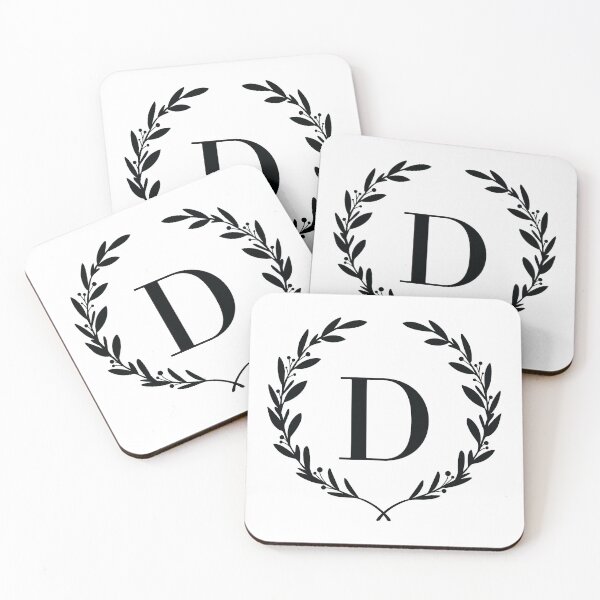 Item preview, Letter D, Laurel wreath monogram D, Initial D, Laurel frame with letter D designed and sold by KateBilous.