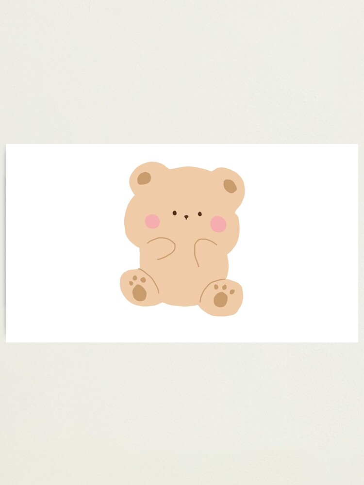 cute korean inspired journal bear sticker photographic print by peachlife redbubble