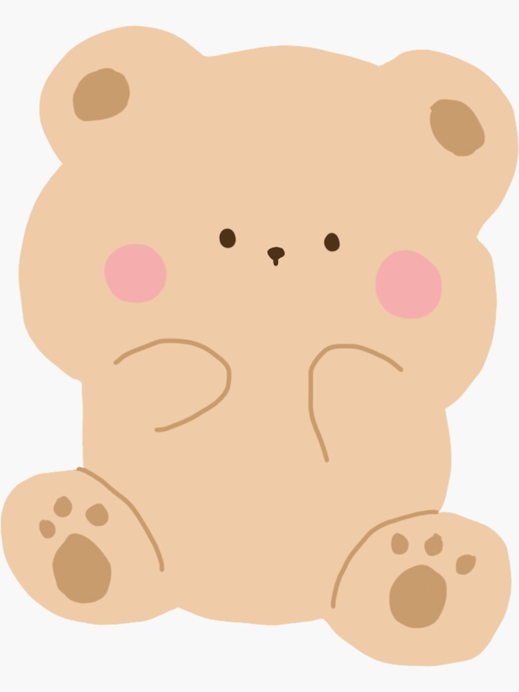 Korean Bear Stickers Png Image Cute Cartoon Korean Bear Sticker Cute ...