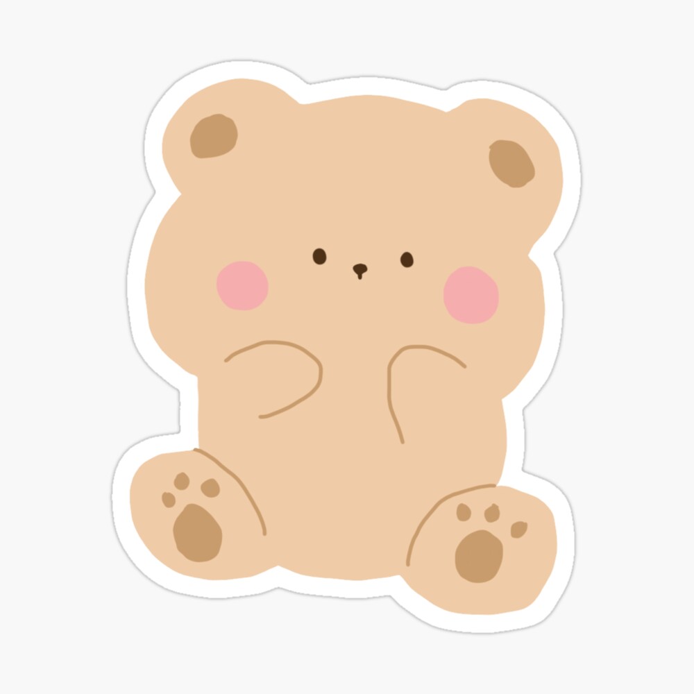 cute korean inspired journal bear sticker photographic print by peachlife redbubble