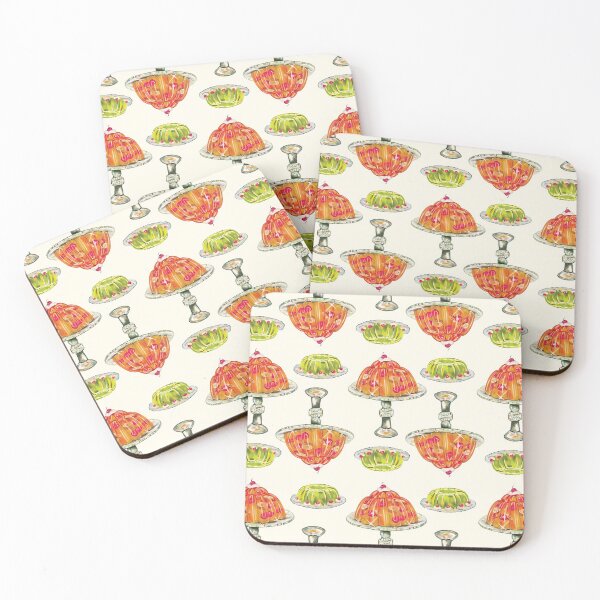 Item preview, Vintage Cherry & Lime Jello Mold Pattern. Cute & Nostalgic Kitchen Wall Decor Gift designed and sold by The Whiskey Ginger Design Shop.
