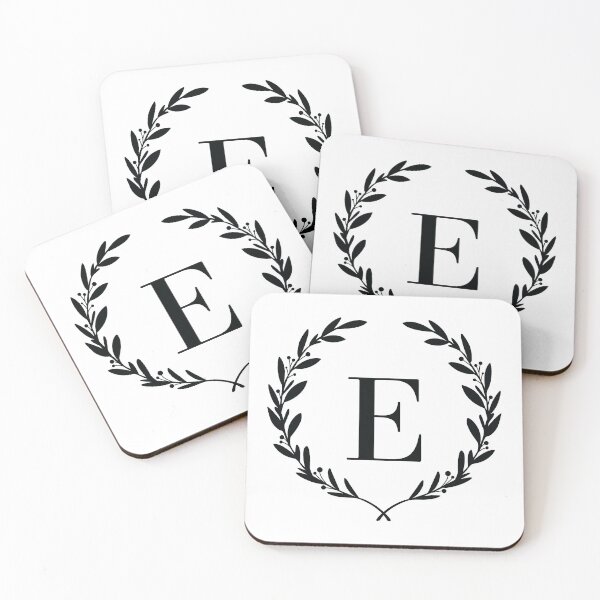 Item preview, Letter E, Laurel wreath monogram E, Initial E, Laurel frame with letter E designed and sold by KateBilous.