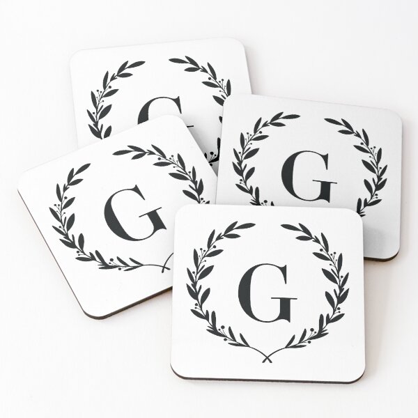 Item preview, Letter G, Laurel wreath monogram G, Initial G, Laurel frame with letter G designed and sold by KateBilous.