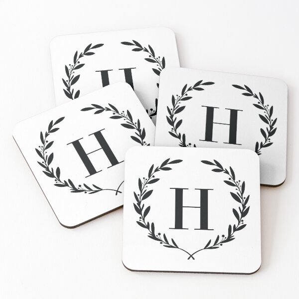 Item preview, Letter H, Laurel wreath monogram H, Initial H, Laurel frame with letter H designed and sold by KateBilous.