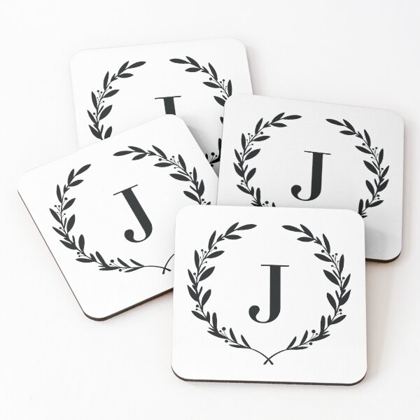 Item preview, Letter J, Laurel wreath monogram J, Initial J, Laurel frame with letter J designed and sold by KateBilous.
