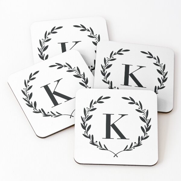 Item preview, Letter K, Laurel wreath monogram K, Initial K, Laurel frame with letter K designed and sold by KateBilous.