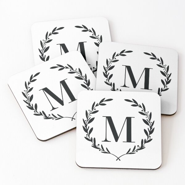 Item preview, Letter M, Laurel wreath monogram M, Initial M, Laurel frame with letter M designed and sold by KateBilous.