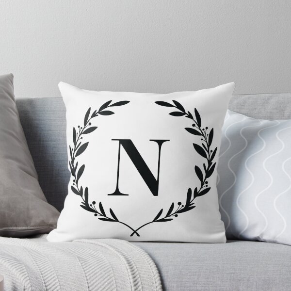 Item preview, Letter N, Laurel wreath monogram N, Initial N, Laurel frame with letter N designed and sold by KateBilous.
