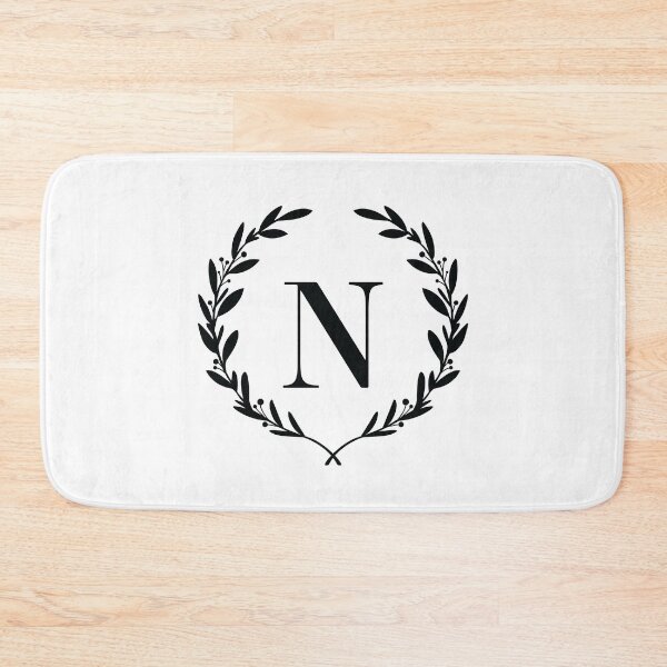 Item preview, Letter N, Laurel wreath monogram N, Initial N, Laurel frame with letter N designed and sold by KateBilous.