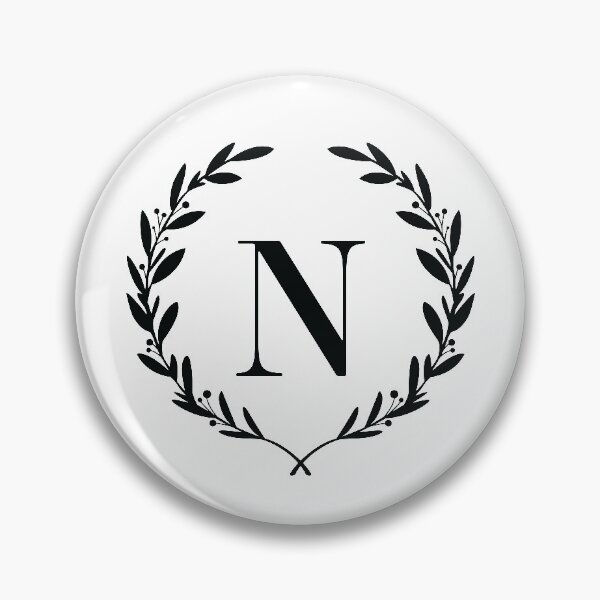 Item preview, Letter N, Laurel wreath monogram N, Initial N, Laurel frame with letter N designed and sold by KateBilous.