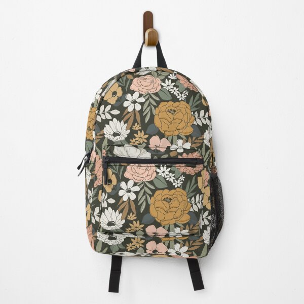 Vista previa del artículo con la obra «Floral bohemio, floral dibujado a mano, floral vintage, rosa rubor y amarillo mostaza», diseñado y vendido por cateandrainn.