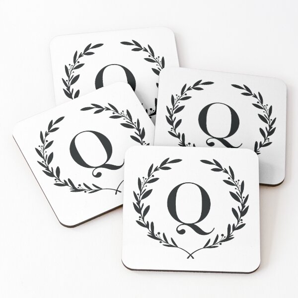 Item preview, Letter Q, Laurel wreath monogram Q, Initial Q, Laurel frame with letter Q designed and sold by KateBilous.