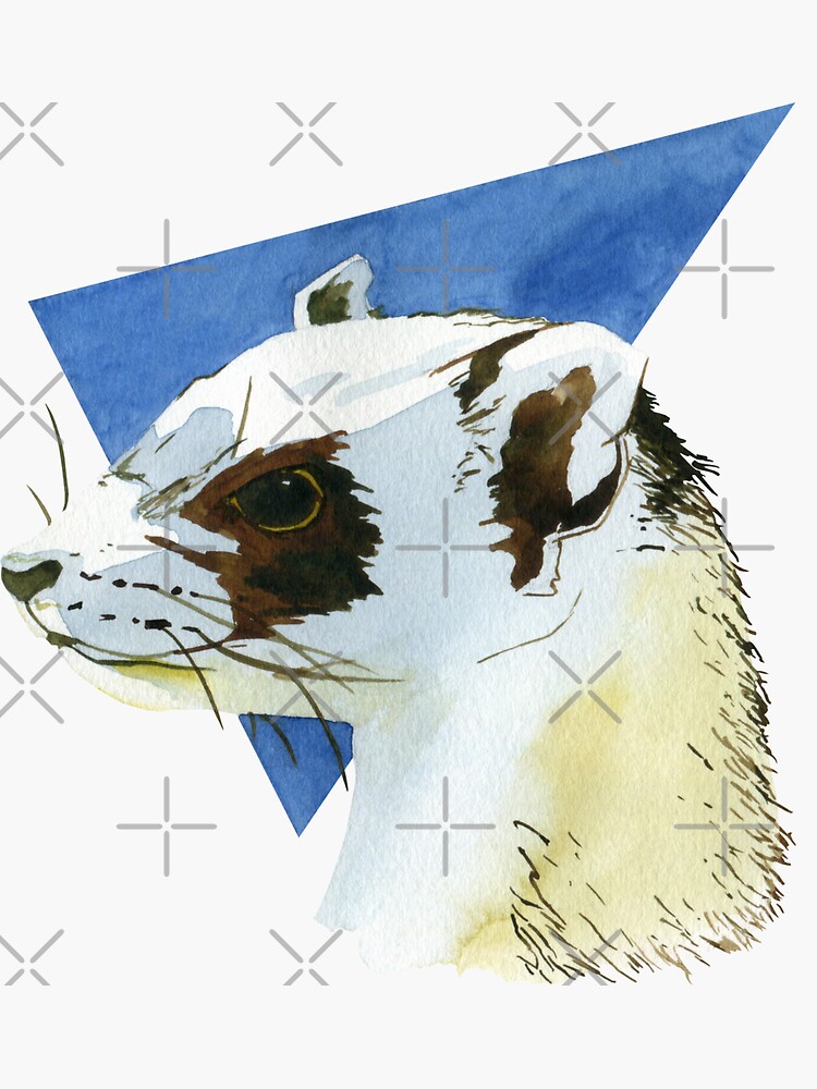 "Cute ferret art aesthetic polecat wildlife design albino ferret