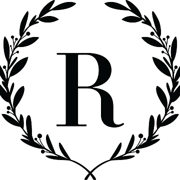 Artwork thumbnail, Letter R, Laurel wreath monogram R, Initial R, Laurel frame with letter R by KateBilous