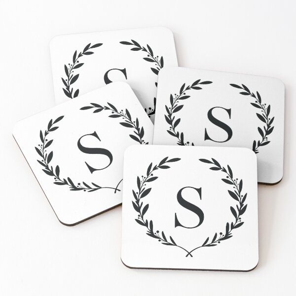 Item preview, Letter S, Laurel wreath monogram S, Initial S, Laurel frame with letter S designed and sold by KateBilous.