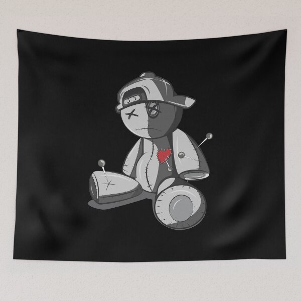 Item preview, Emotionally Tired Greyscale Teddy Bear With A Broken Heart designed and sold by crazycollective.