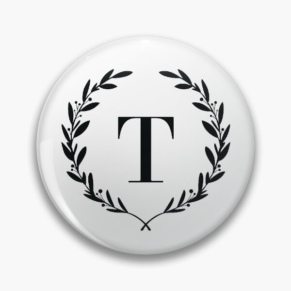 Item preview, Letter T, Laurel wreath monogram T, Initial T, Laurel frame with letter T designed and sold by KateBilous.