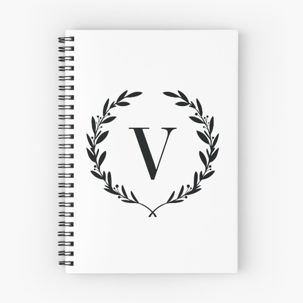 Artikelvorschau, Buchstabe V, Lorbeerkranzmonogramm V, Initiale V, Lorbeerrahmen mit Buchstabe V. entworfen und verkauft von KateBilous.