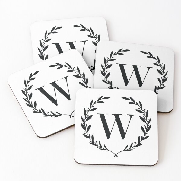 Item preview, Letter W, Laurel wreath monogram W, Initial W, Laurel frame with letter W designed and sold by KateBilous.