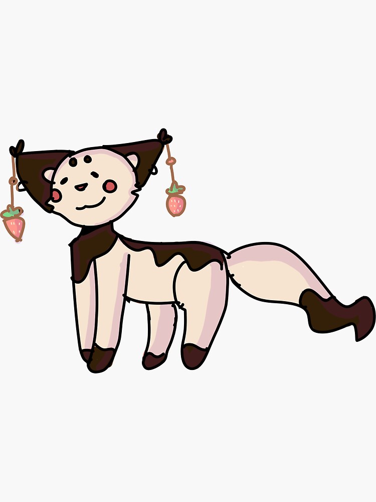 "Strawberry chocolate cat!" Sticker by RainyDays Redbubble