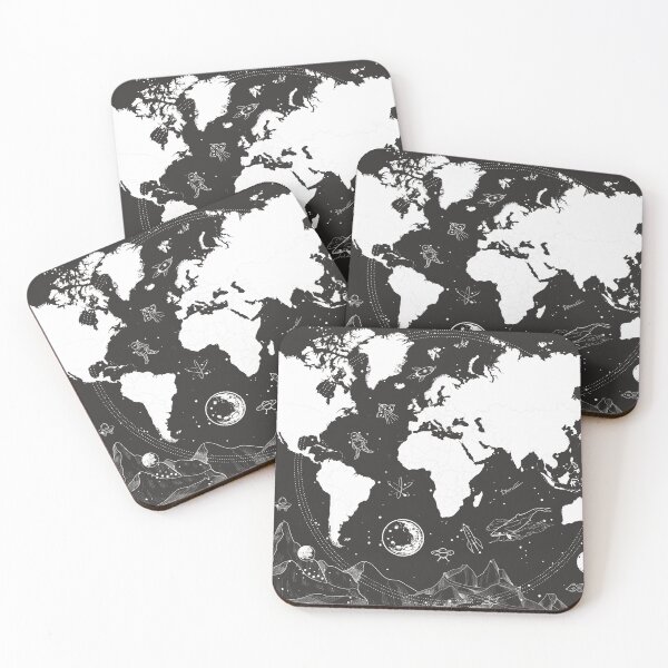 Item preview, World map in space designed and sold by SofyDigitalArt.