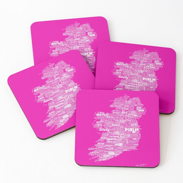 Item preview, Pink Map of Ireland Eire Emerald Isle designed and sold by SayITwithSTONE.